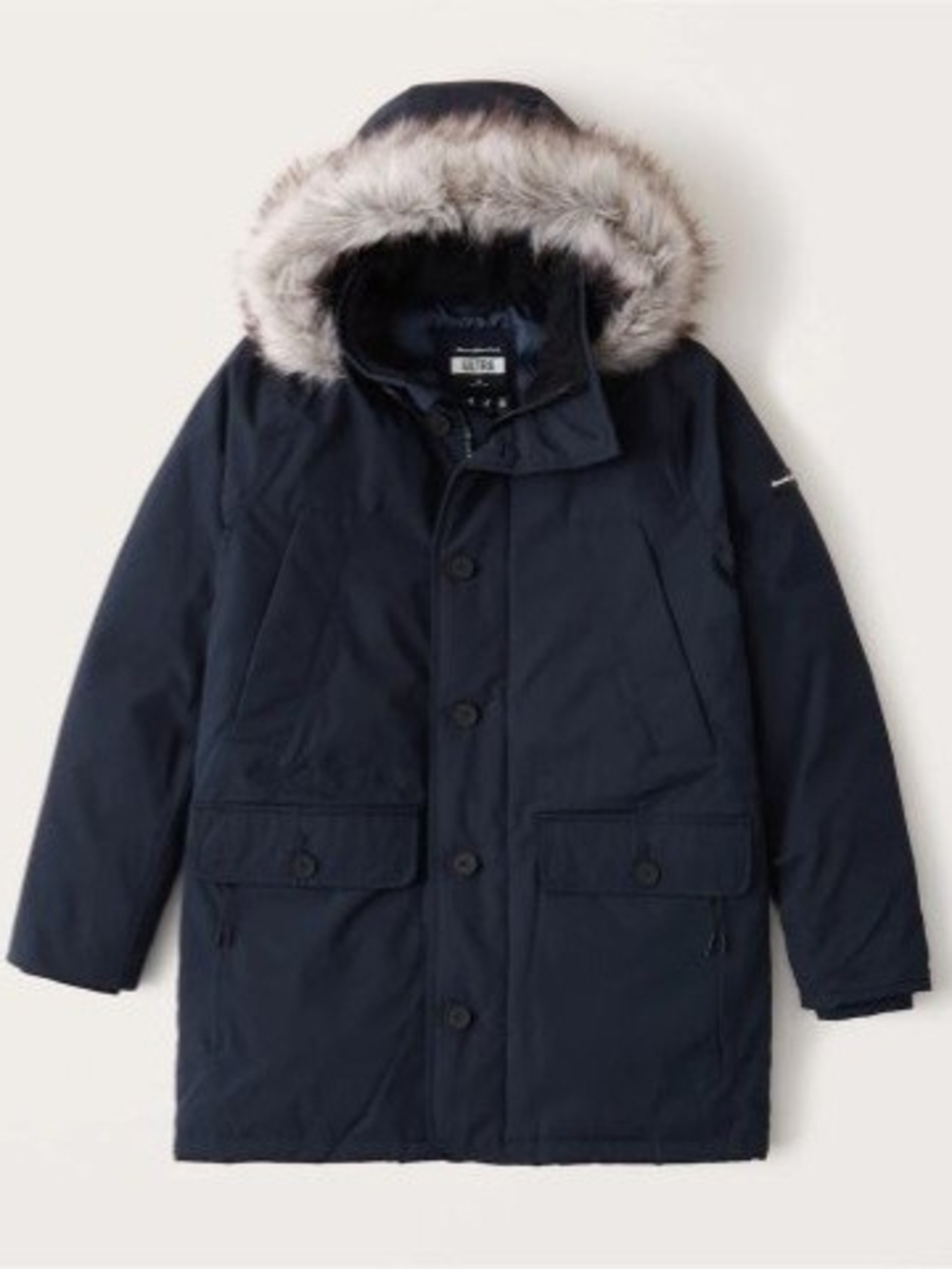 NWT Abercrombie & Fitch Men's Navy Ultra Parka Size L